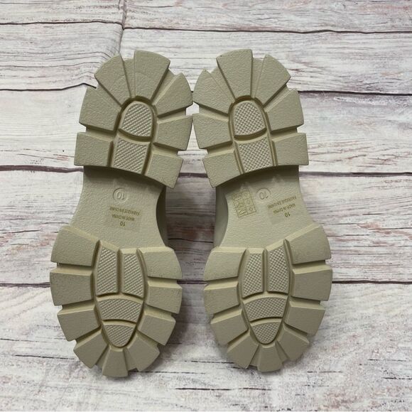 Jeffrey Campbell Chelsea Rain Boots Lug Sole Ivory NEW Size 10 - Picture 7 of 11